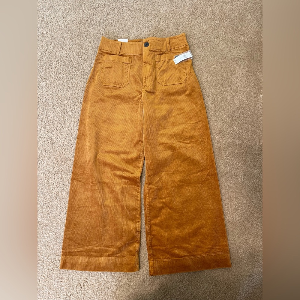 Anthropologie Wide-Leg Corduroy Jeans in Burnt Orange